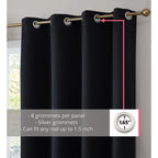Rideaux occultants Dakota, isolation thermique, robustes et efficaces, avec œillets, 2 panneaux