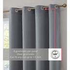 Rideaux occultants Dakota, isolation thermique, robustes et efficaces, avec œillets, 2 panneaux