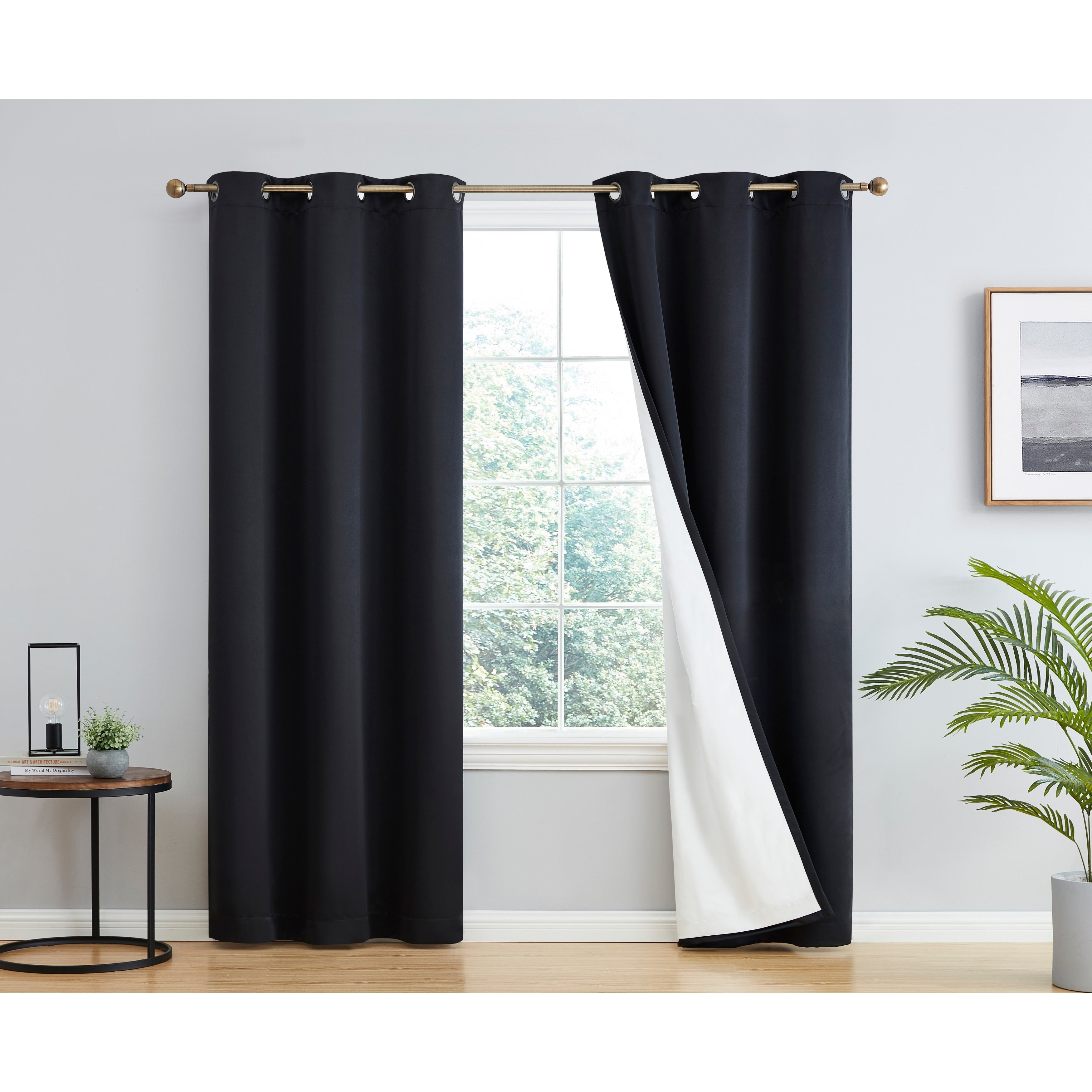 Rideaux occultants Dakota, isolation thermique, robustes et efficaces, avec œillets, 2 panneaux