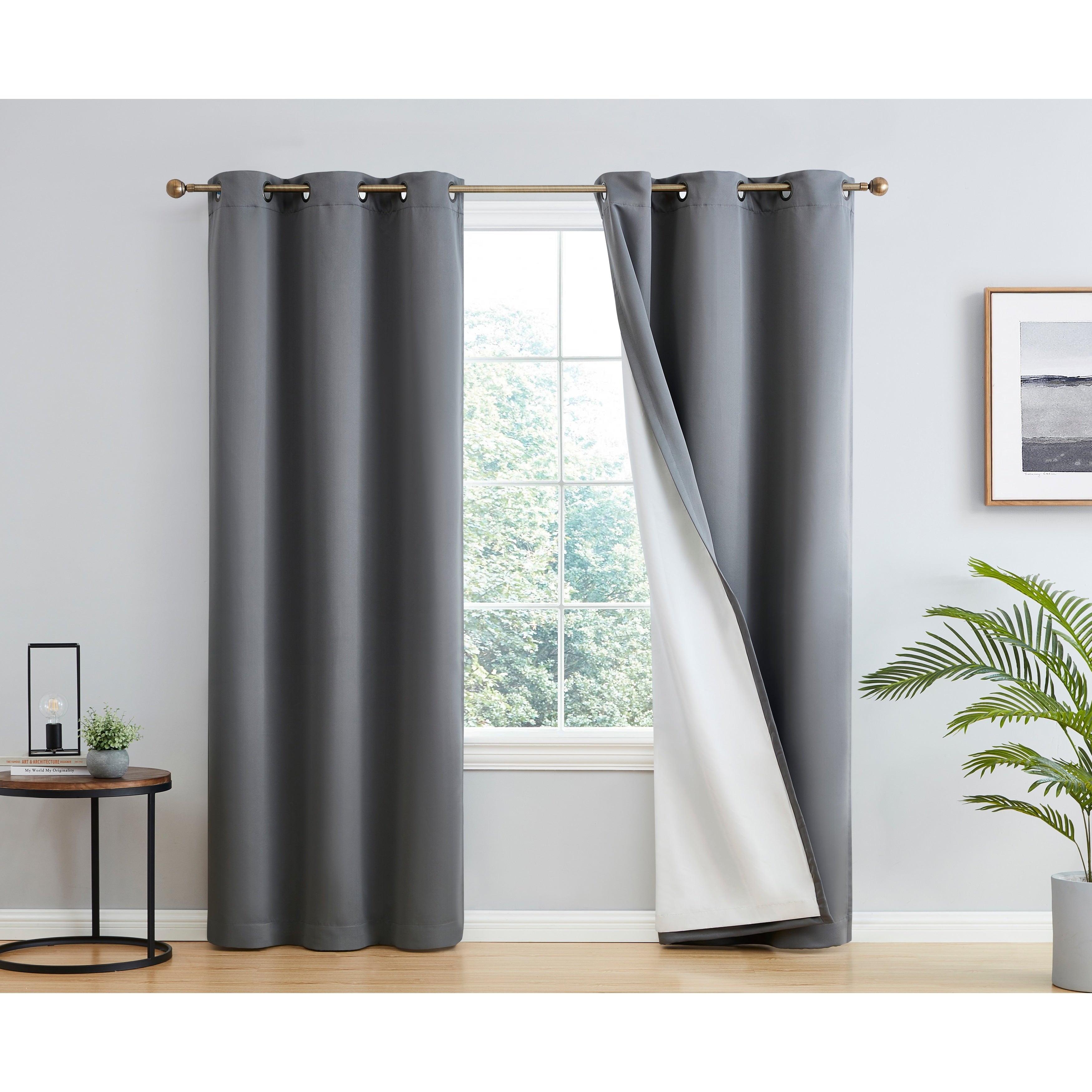 Rideaux occultants Dakota, isolation thermique, robustes et efficaces, avec œillets, 2 panneaux