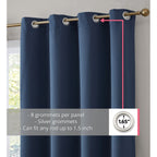 Rideaux occultants Dakota, isolation thermique, robustes et efficaces, avec œillets, 2 panneaux