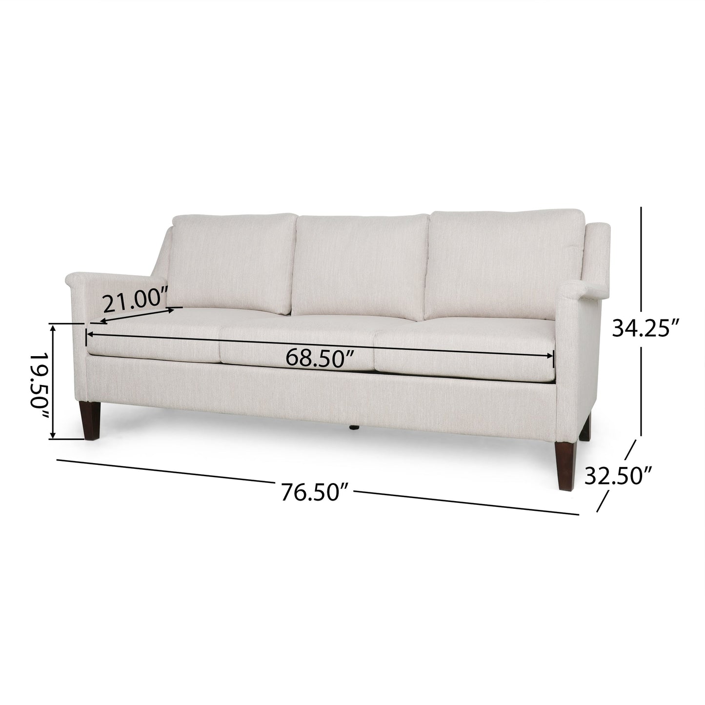 Canapé 3 places en tissu moderne Dupont par Christopher Knight Home