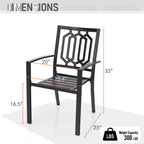 Ensemble de salle à manger d'extérieur en métal avec revêtement électrolytique MAISON ARTS (lot de 5)
