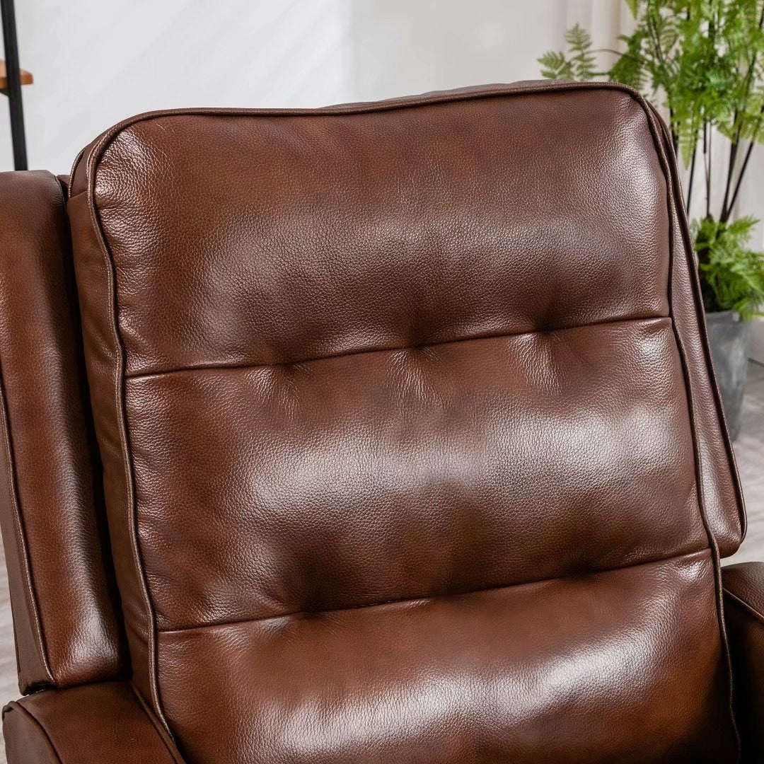 Fauteuil inclinable à dossier relevable, fauteuil en tissu avec décoration rivetée, fauteuil d'appoint simple