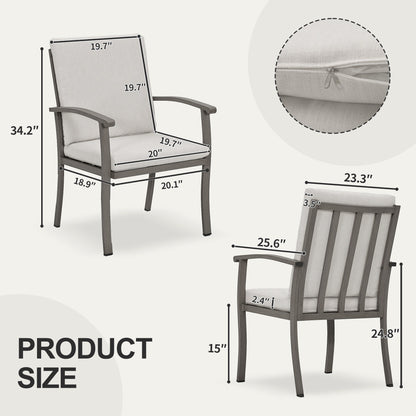Ensemble de salle à manger de patio en aluminium 9 pièces EGEIROS LIFE AluLux avec coussins lavables