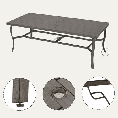 Ensemble de salle à manger de patio en aluminium 9 pièces EGEIROS LIFE AluLux avec coussins lavables
