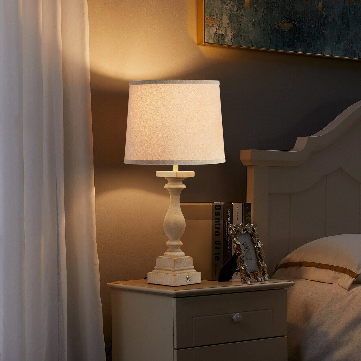 Lot de 2 lampes de chevet EROMMY avec deux ports USB, 2 ampoules incluses et commande tactile à 3 positions. Idéal pour le salon et la chambre.