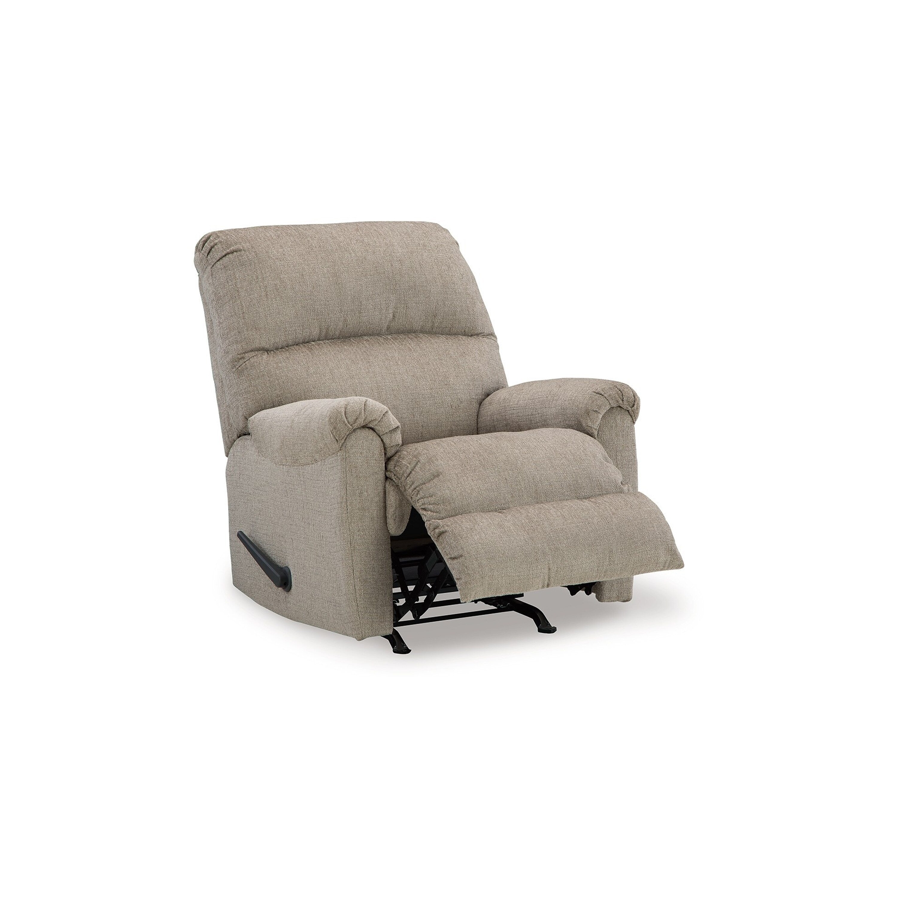 Fauteuil inclinable à bascule manuel Ead, coussin moelleux, taupe, marron, polyester