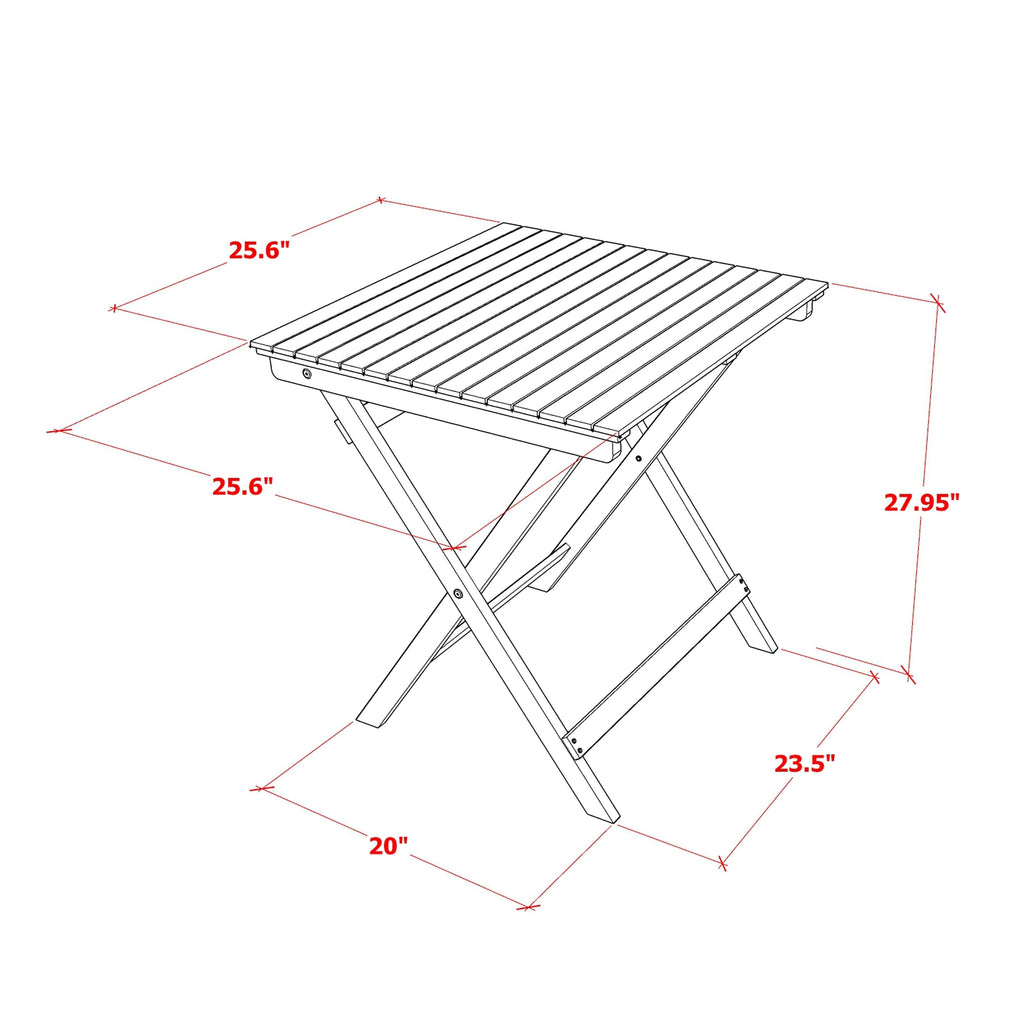 Ensemble de 3 tables pliantes en bois East West Furniture : une table basse d'extérieur en bois d'acacia et 2 fauteuils pliants, huile naturelle