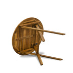 Ensemble de bistrot d'extérieur East West Furniture comprenant une table basse ronde en bois et deux chaises pliantes, huile naturelle