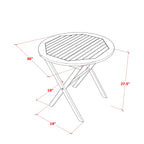 Ensemble de bistrot d'extérieur East West Furniture comprenant une table basse ronde en bois et deux chaises pliantes, huile naturelle