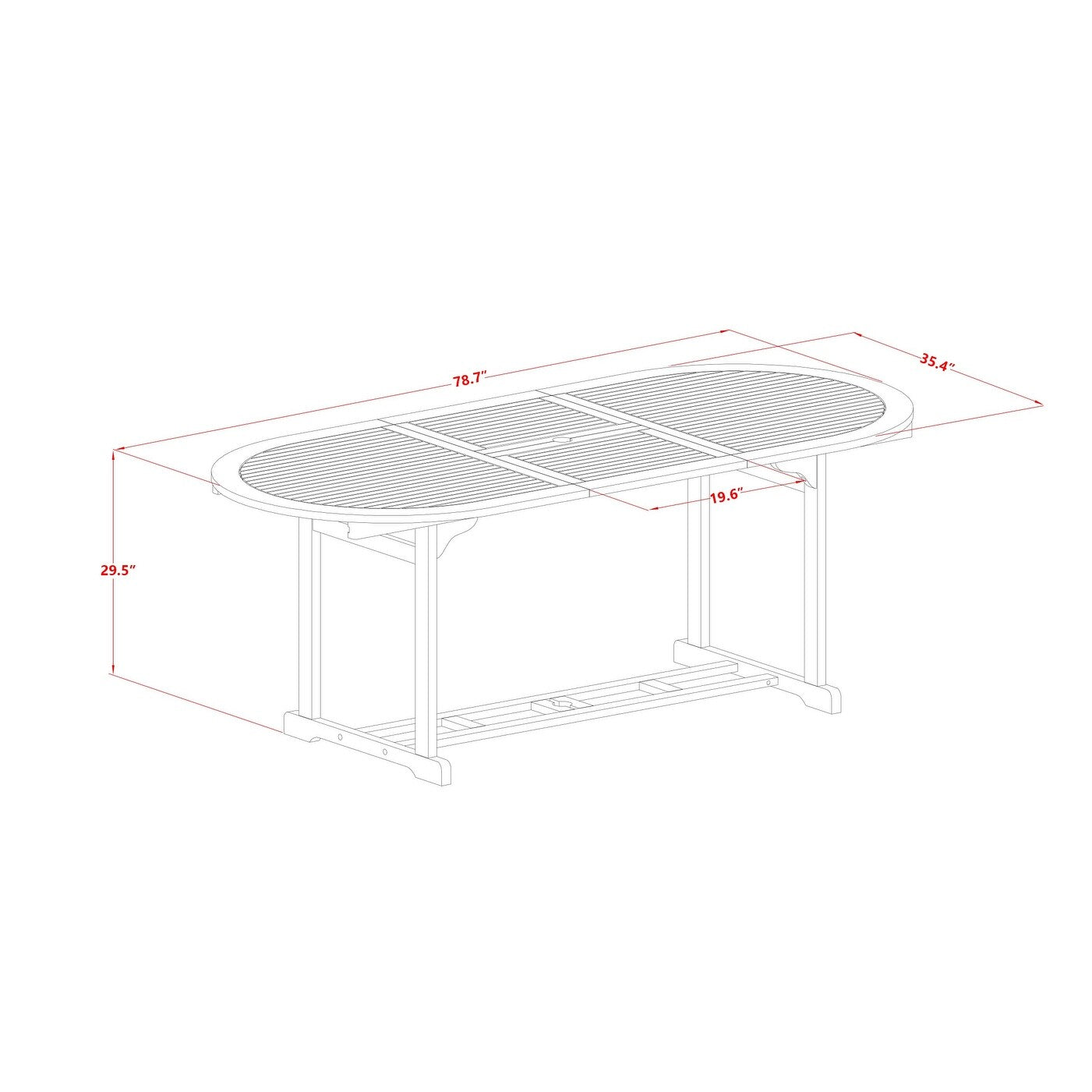 Ensembles de salle à manger d'extérieur East West Furniture : table ovale en bois d'acacia et chaises pliantes, huile naturelle (options de pièces)