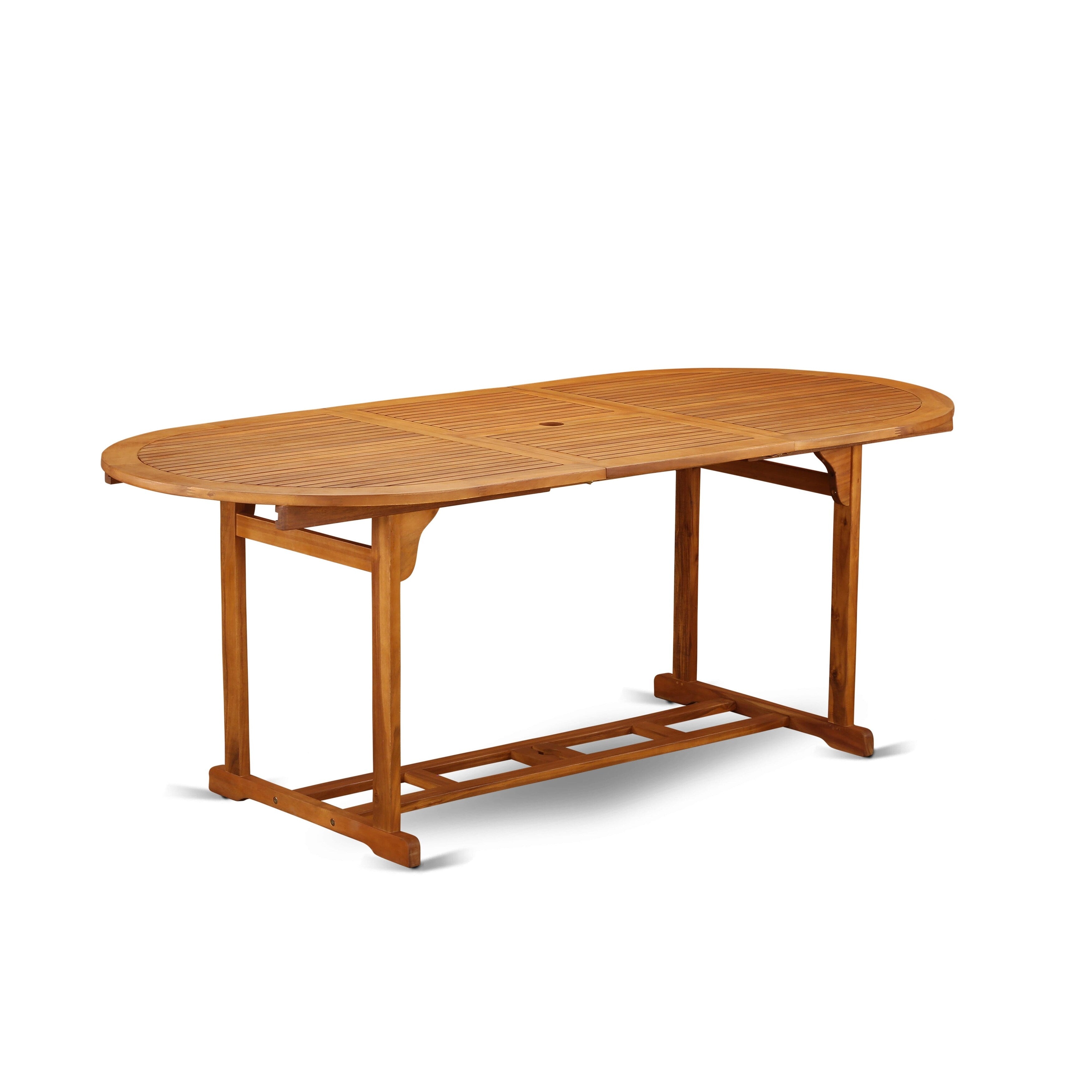 Ensembles de salle à manger d'extérieur East West Furniture : table ovale en bois d'acacia et chaises pliantes, huile naturelle (options de pièces)
