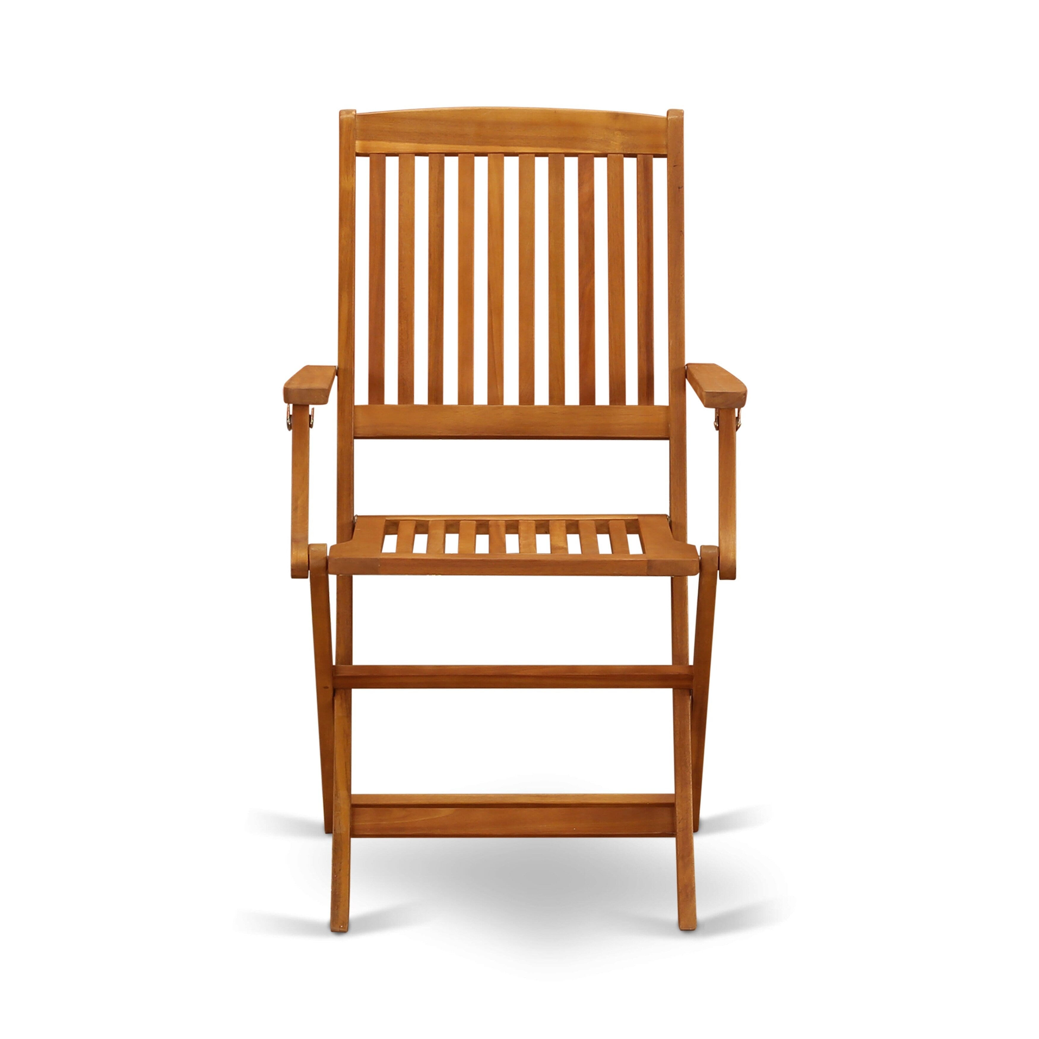 Ensemble de meubles de jardin East West Furniture : table en bois d'acacia et 4 chaises pliantes, huile naturelle (options de pièces)