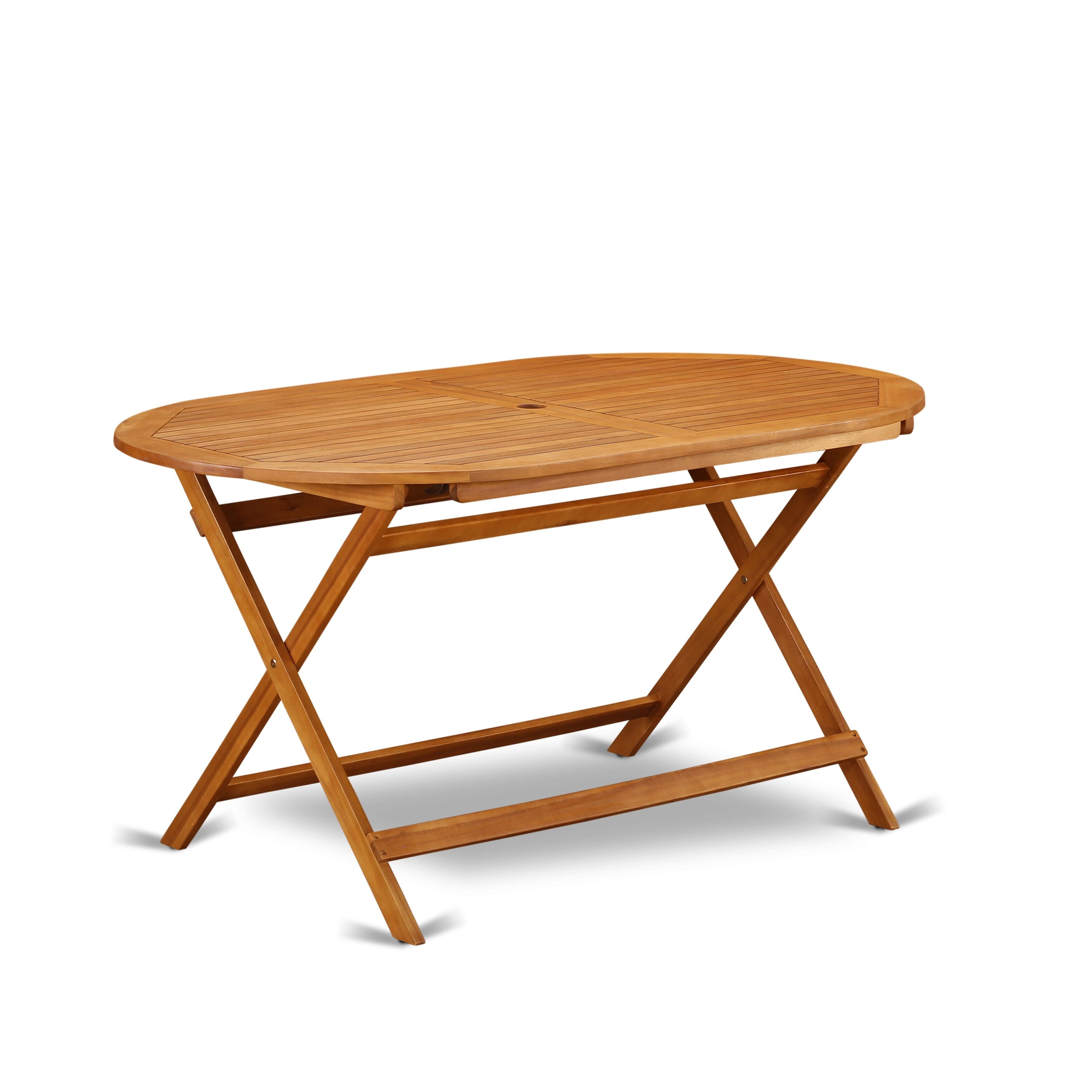 Ensemble de meubles de jardin East West Furniture : table en bois d'acacia et 4 chaises pliantes, huile naturelle (options de pièces)
