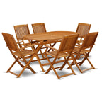 Ensemble de meubles de jardin East West Furniture : table en bois d'acacia et 4 chaises pliantes, huile naturelle (options de pièces)