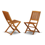 Ensemble de table de patio East West Furniture : table en bois d'acacia, chaises pliantes et chaises d'appoint, huile naturelle (options de pièces)