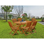 Ensemble de table de patio East West Furniture : table en bois d'acacia, chaises pliantes et chaises d'appoint, huile naturelle (options de pièces)