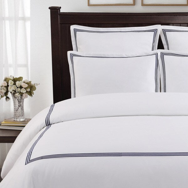 Ensemble housse de couette 3 pièces Echelon Home Three Line Hotel Collection
