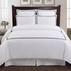 Ensemble housse de couette 3 pièces Echelon Home Three Line Hotel Collection