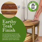 EcoDecors, Banc de douche élégant en teck, Tabouret de douche d'angle en teck, Banc de douche d'angle en teck, Avec étagère