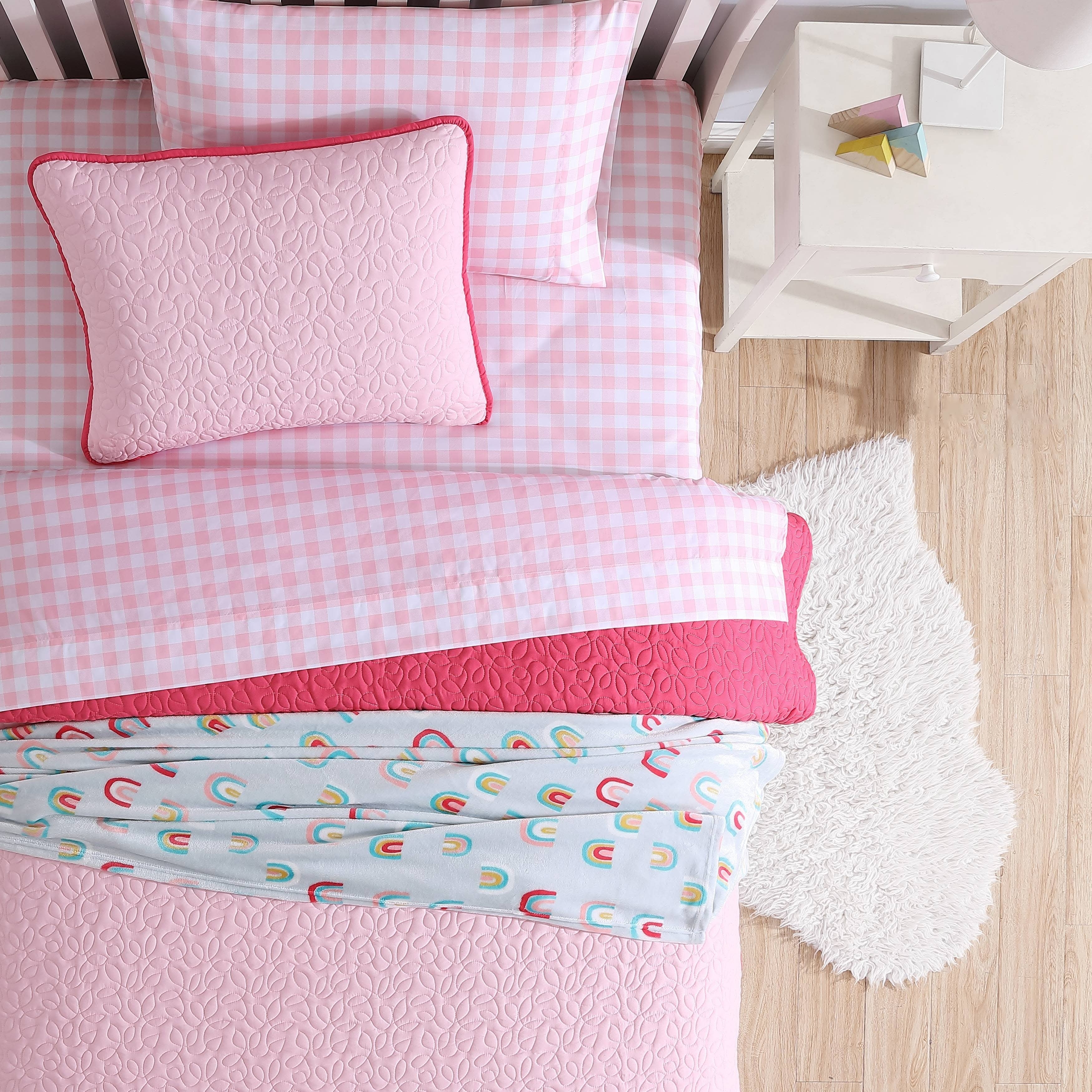Parure de lit rose pour enfants Eddie Bauer