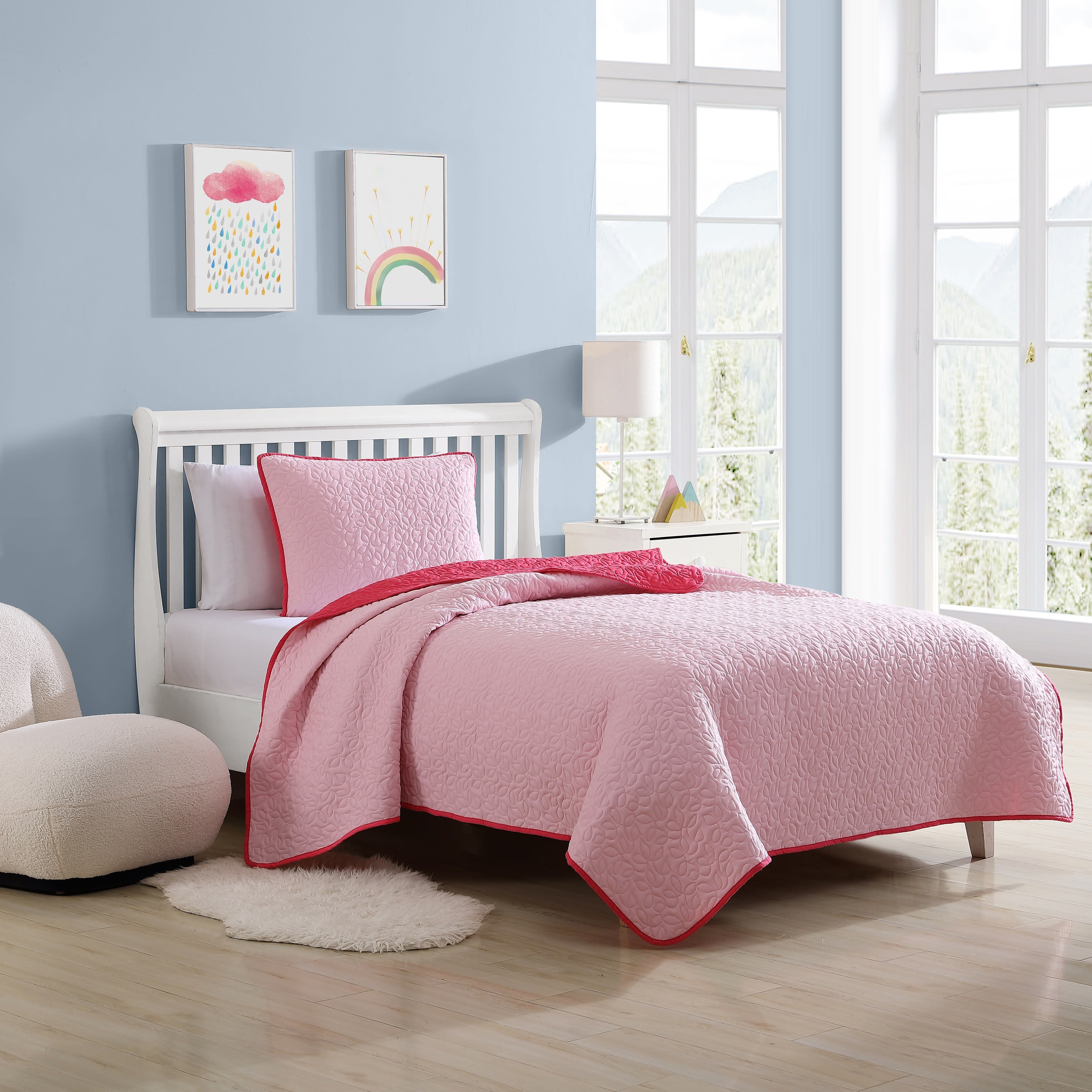 Parure de lit rose pour enfants Eddie Bauer