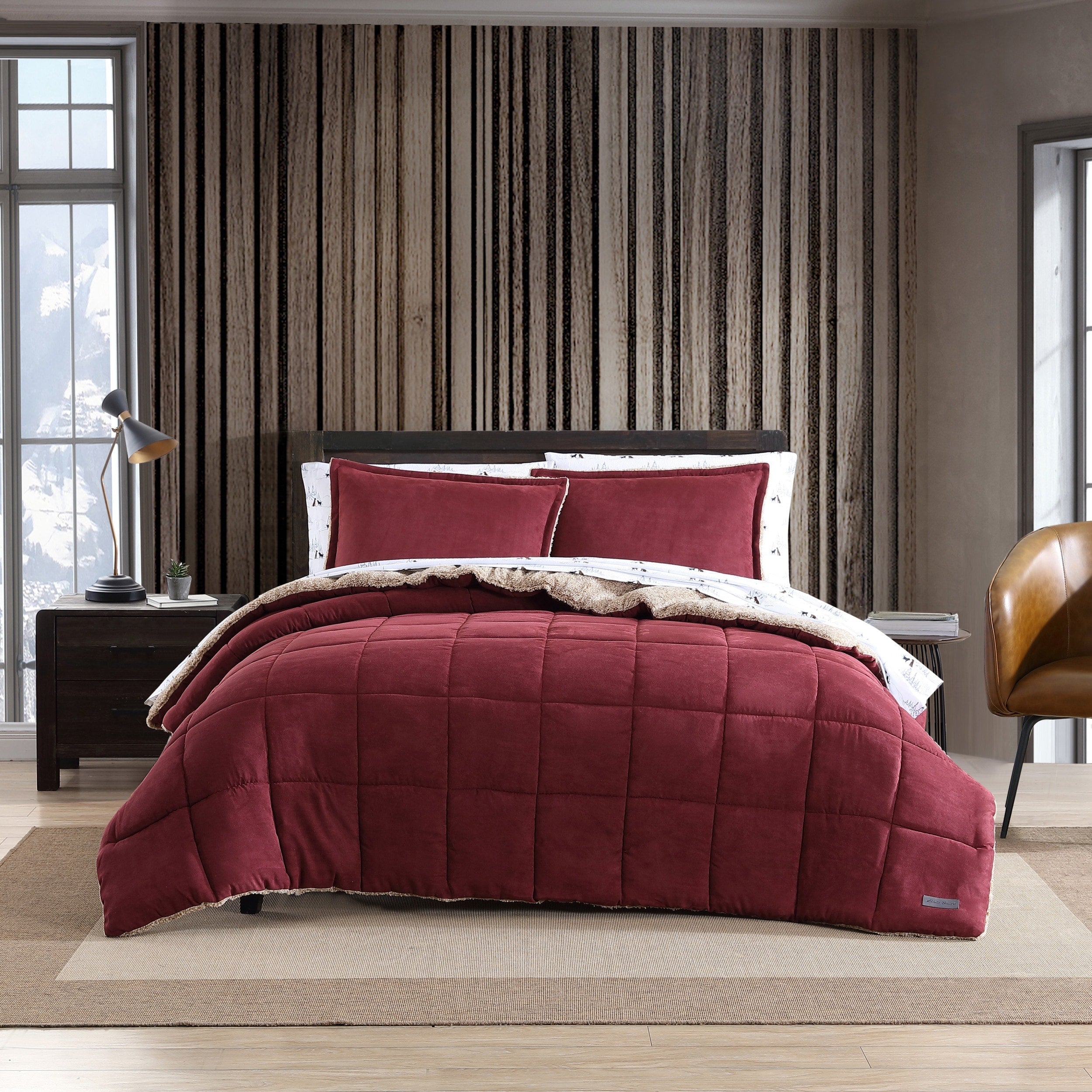 Ensemble couette et taies d'oreiller texturées en faux suède Eddie Bauer Sherwood