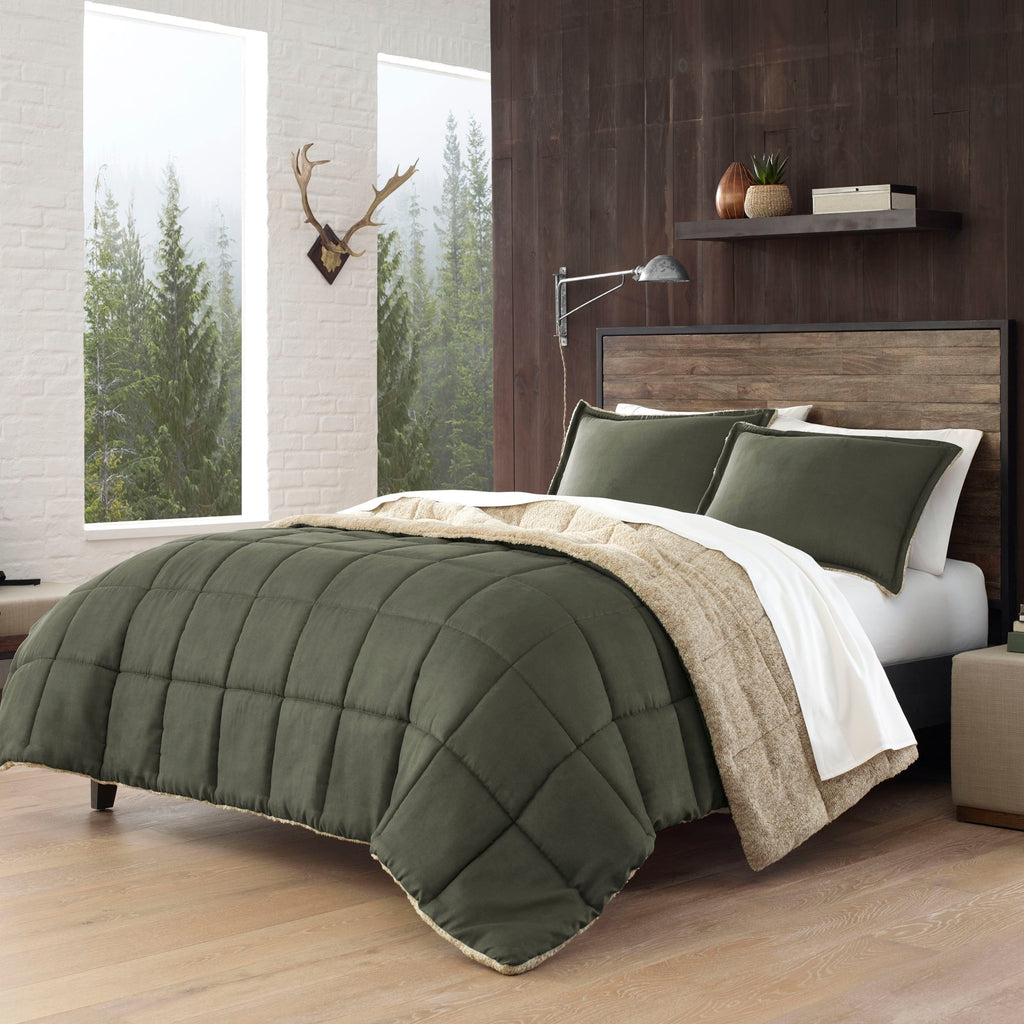 Ensemble couette et taies d'oreiller texturées en faux suède Eddie Bauer Sherwood