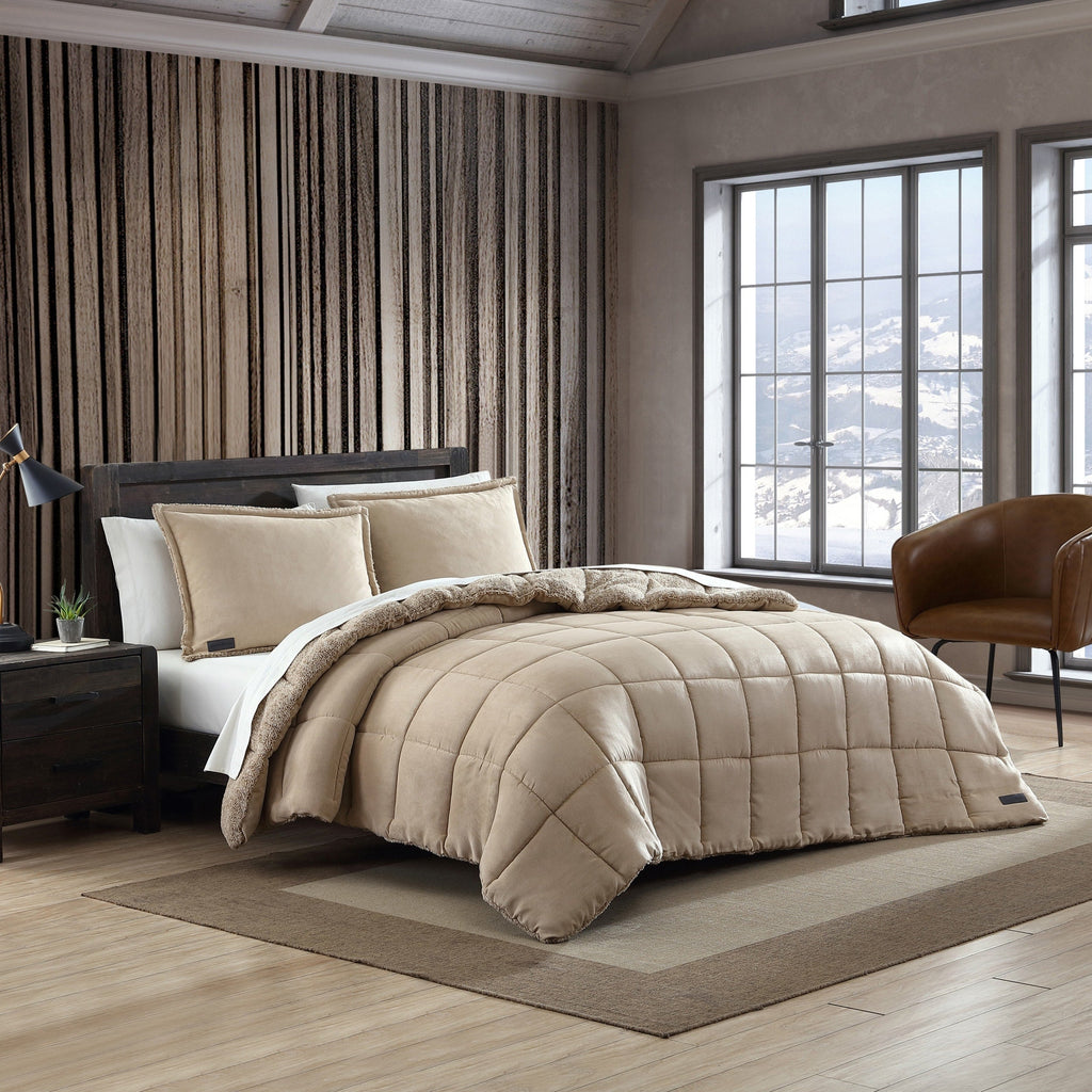 Ensemble couette et taies d'oreiller texturées en faux suède Eddie Bauer Sherwood