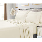 Parure de lit 6 pièces en coton égyptien 600 fils avec poche extra profonde