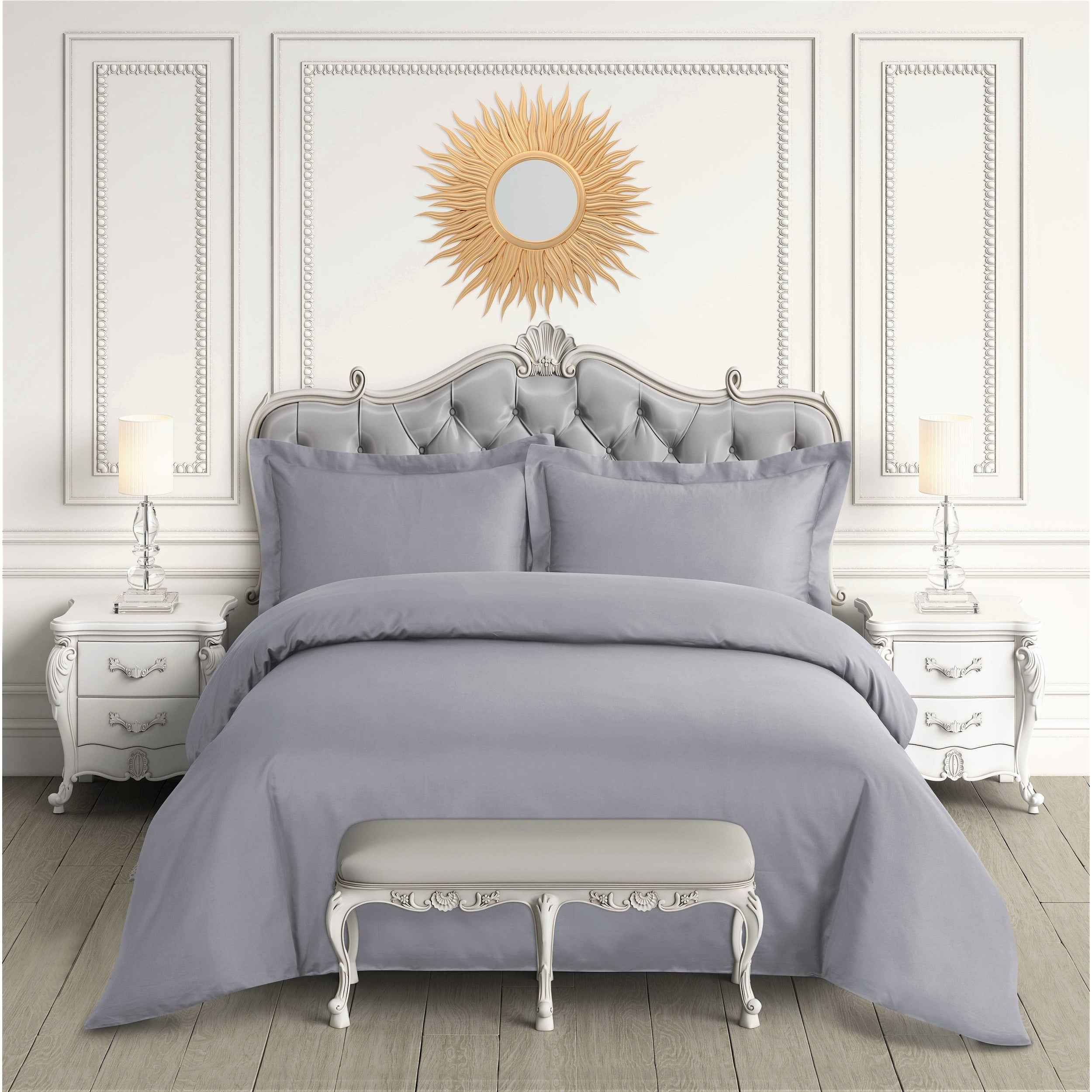 Parure de lit surdimensionnée en satin de coton égyptien 600 fils