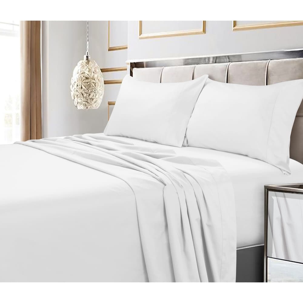 Ensemble de taies d'oreiller en coton égyptien 600 fils (lot de 2)