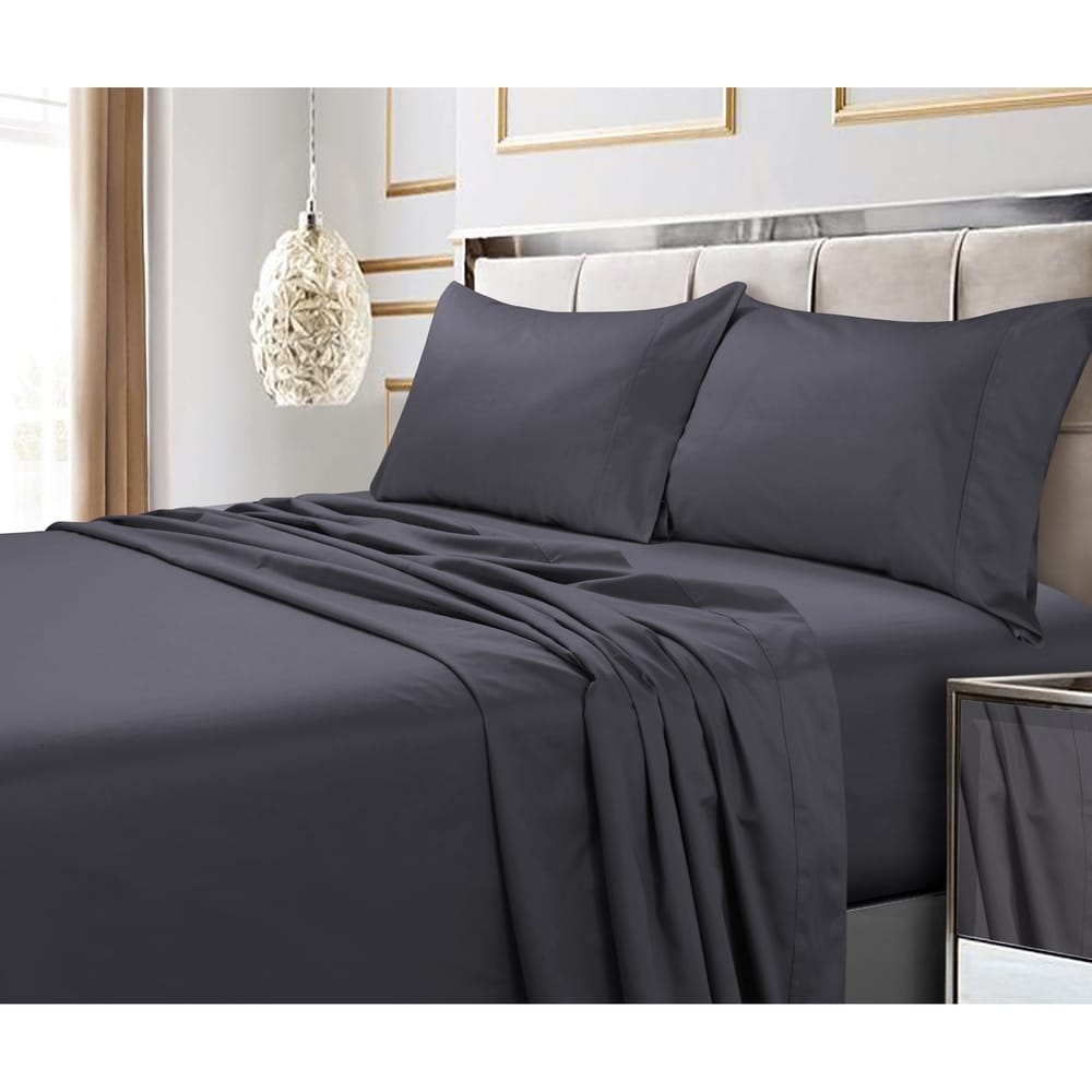 Ensemble de taies d'oreiller en coton égyptien 600 fils (lot de 2)
