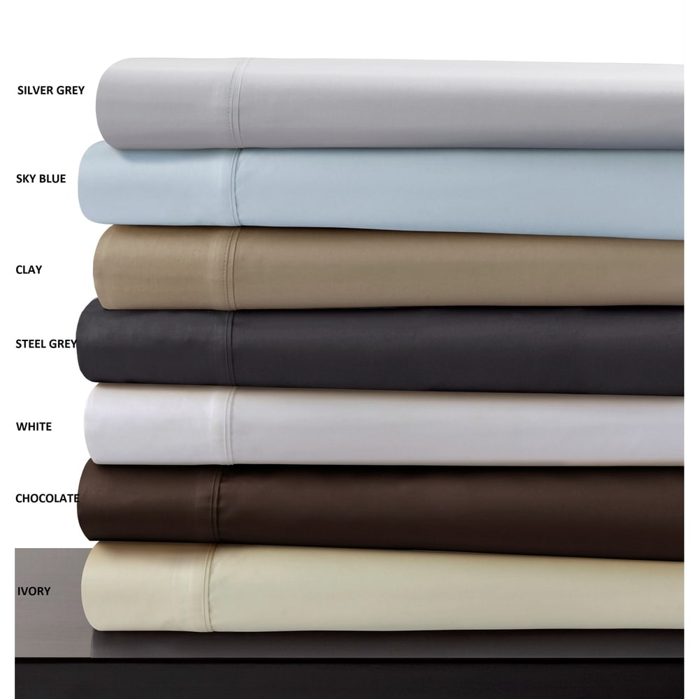 Ensemble de taies d'oreiller en coton égyptien 600 fils (lot de 2)