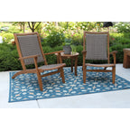 Ensemble de 3 chaises longues en osier d'eucalyptus avec table d'appoint ronde Eilaf