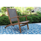 Ensemble de 3 chaises longues en osier d'eucalyptus avec table d'appoint ronde Eilaf