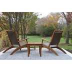 Ensemble de 3 chaises longues en osier d'eucalyptus avec table d'appoint carrée Eilaf