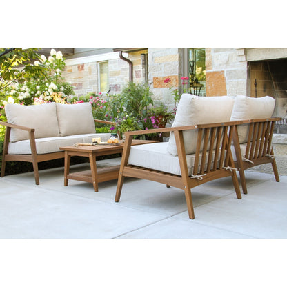 Ensemble de 4 sièges Eilaf en eucalyptus