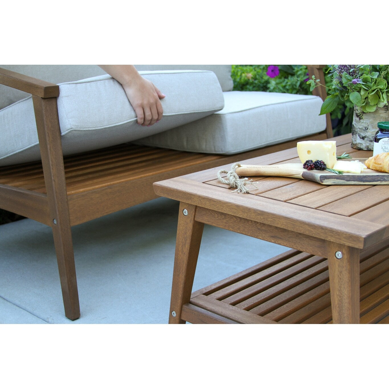 Ensemble de 4 sièges Eilaf en eucalyptus