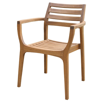 Table à manger pliante et chaises empilables Eilaf 5 pièces en eucalyptus