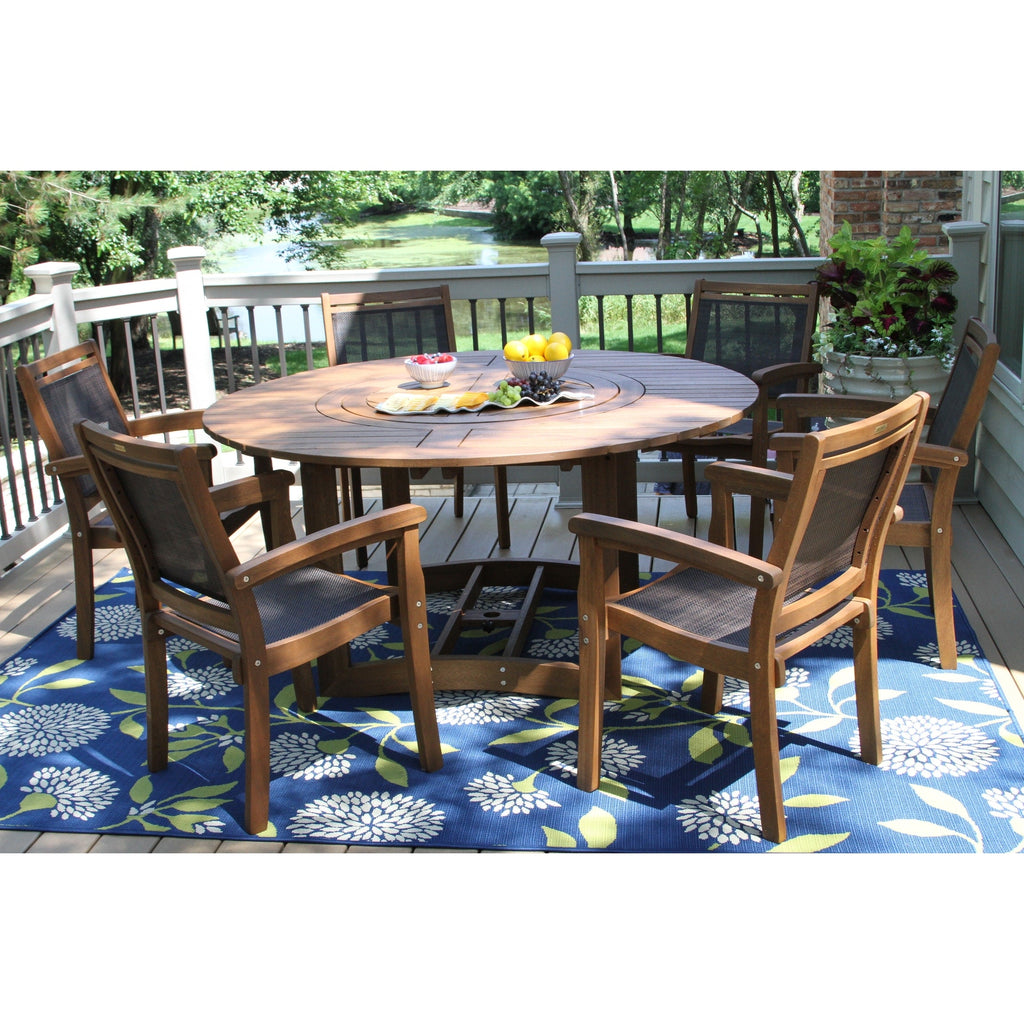Ensemble de 7 plateaux tournants Eilaf avec chaises empilables