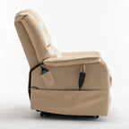 Fauteuil inclinable électrique pour personnes âgées avec inclinaison complète à 180°, moteur OKIN, siège large et poches latérales