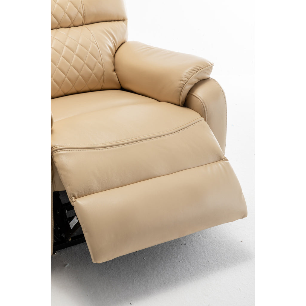 Fauteuil inclinable électrique pour personnes âgées avec inclinaison complète à 180°, moteur OKIN, siège large et poches latérales