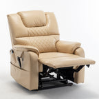 Fauteuil inclinable électrique pour personnes âgées avec inclinaison complète à 180°, moteur OKIN, siège large et poches latérales