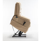 Fauteuil inclinable électrique pour personnes âgées avec inclinaison complète à 180°, moteur OKIN, siège large et poches latérales