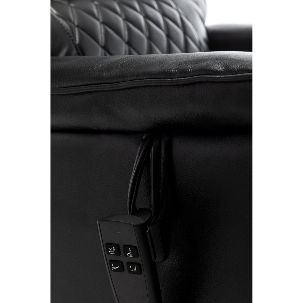 Fauteuil inclinable électrique pour personnes âgées avec inclinaison complète à 180°, moteur OKIN, siège large et poches latérales