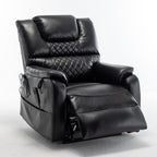 Fauteuil inclinable électrique pour personnes âgées avec inclinaison complète à 180°, moteur OKIN, siège large et poches latérales