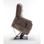 Fauteuil inclinable électrique pour personnes âgées avec inclinaison complète à 180°, moteur OKIN, siège large et poches latérales