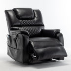 Fauteuil inclinable électrique pour personnes âgées avec inclinaison complète à 180°, moteur OKIN, siège large et poches latérales